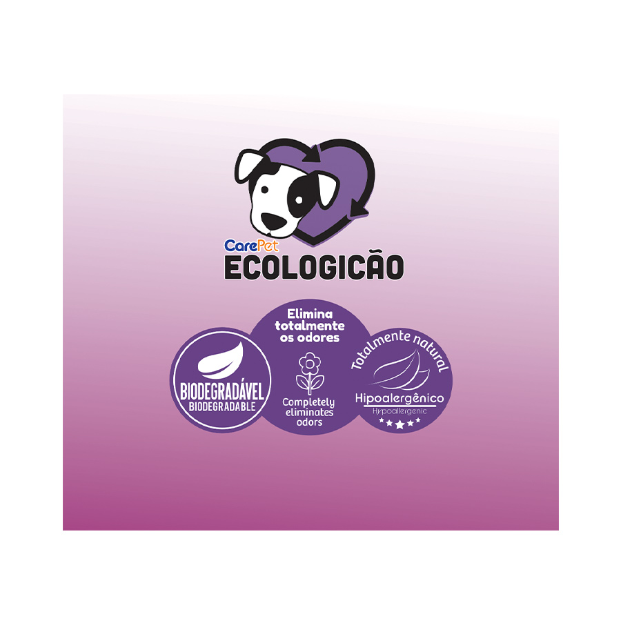 Kit CarePet Ecologicão Granulado de Madeira para Cães 2,5kg com Sanitário
