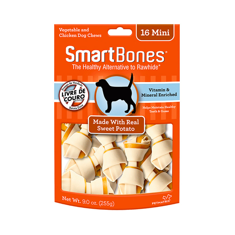 Osso Smartbones Mini Sabor Batata Doce para Cães