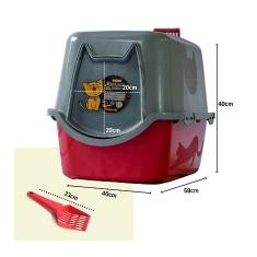 Banheiro DuraPets Toalete Vermelho para Gatos