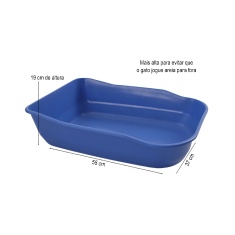 Bandeja Higiênica DuraPets Luxo Azul para Gatos