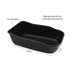 Bandeja Higiênica DuraPets Luxo Preta para Gatos