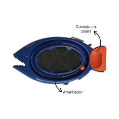 Brinquedo Arranhador DuraPets Durafish 3 em 1 Azul para Gatos