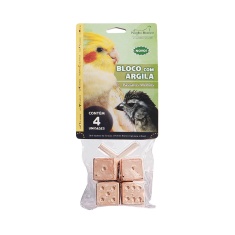 Bloco Mineral Pombo Branco Argila para Pássaros