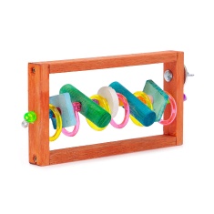 Brinquedo Kakatoo Bica Pedra Ábaco Orizzontale para Pássaros - Cores Sortidas