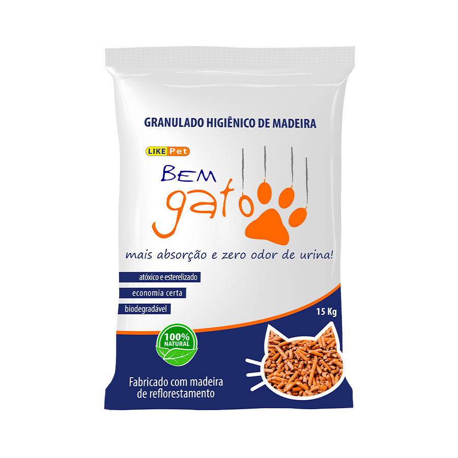 Granulado Higiênico de Madeira para Gatos Bem Gato