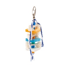 Brinquedo Kakatoo Bica Pedra Cordas para Pássaros - Cores Sortidas - P