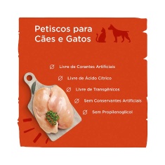 Petisco Just Steak de Frango Cozido para Cães e Gatos