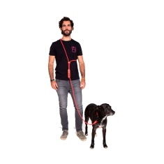 Guia Zee.Dog Mãos Livres Coral para Cães