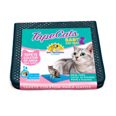 Tapete São Benedito Pet Coletor de Areia Preto para Gatos