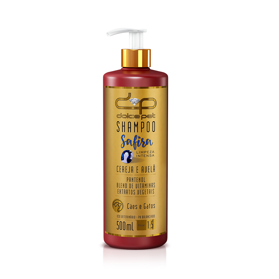 Shampoo Dolce Pet Safira Limpeza Intensa Cereja e Avelã para Cães e Gatos Shampoo Dolce Pet Safira Limpeza Intensa Cereja e Avelã para Cães e Gatos