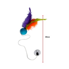 Brinquedo Plumas e Penas Elastic Ball para Gatos - Cores Sortidas