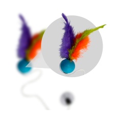 Brinquedo Plumas e Penas Elastic Ball para Gatos - Cores Sortidas