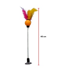 Brinquedo Plumas e Penas Spring Cat Mola para Gatos - Cores Sortidas