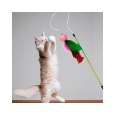 Brinquedo Plumas e Penas Varinha Fishing Ball para Gatos - Cores Sortidas