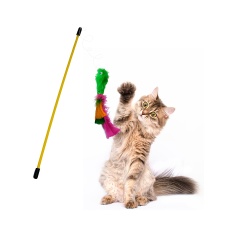 Brinquedo Plumas e Penas Varinha Fishing Mouse para Gatos - Cores Sortidas