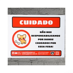 Placa Pipicão Divertida Cuidado