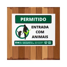 Placa Pipicão Permitido Entrada Com Animais