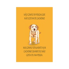 Placa Decorativa Cia Laser Cachorro Amarelo para Ambientes