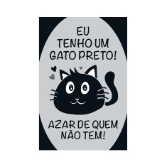 Placa Decorativa Cia Laser Gato Preto para Ambientes