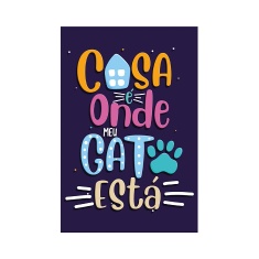 Placa Decorativa Cia Laser Onde Meu Gato Está para Ambientes
