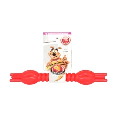 Brinquedo Furacão Pet Bastão Torcido de Borracha Maciça Vermelho para Cães