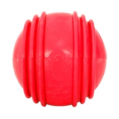 Brinquedo Furacão Pet Bola de Borracha Maciça Vermelho com Friso para Cães