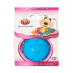 Brinquedo Furacão Pet Bola de Borracha Maciça Mamona Azul para Cães