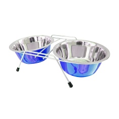 Comedouro American Pets Duplo com Base para Cães - Cores Sortidas