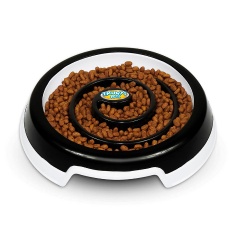 Comedouro Truqys Slow Food para Cães e Gatos Preto