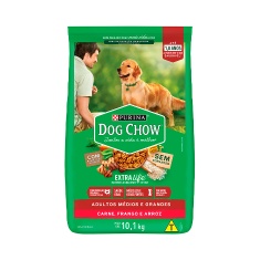 Ração Dog Chow para Cães Adultos de Porte Médio e Grande Sabor Carne, Frango e Arroz