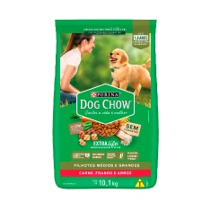 Ração Dog Chow para Cães Filhotes de Porte Médio e Grande Sabor Carne, Frango e Arroz