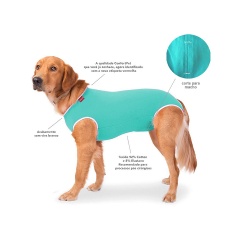 Roupa Cirúrgica Confortpet Regular Macho e Fêmea Verde para Cães