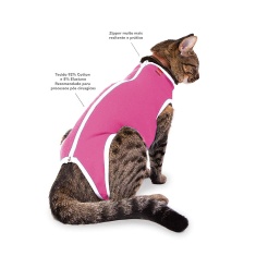 Roupa Cirúrgica Confortpet Tradicional Rosa para Gatos