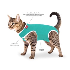 Roupa Cirúrgica Confortpet Tradicional Verde para Gatos