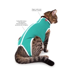 Roupa Cirúrgica Confortpet Tradicional Verde para Gatos