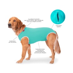 Roupa Cirúrgica Confortpet Castração Macho Verde para Cães