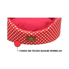 Cama Fábrica Pet Oval Unic Vermelho para Cães e Gatos