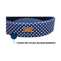 Cama Fábrica Pet Redonda Unic Azul para Cães e Gatos