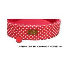 Cama Fábrica Pet Redonda Unic Vermelho para Cães e Gatos