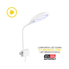 Luminária Soma C7 7W Led Branco e Azul Autovolt para Aquários