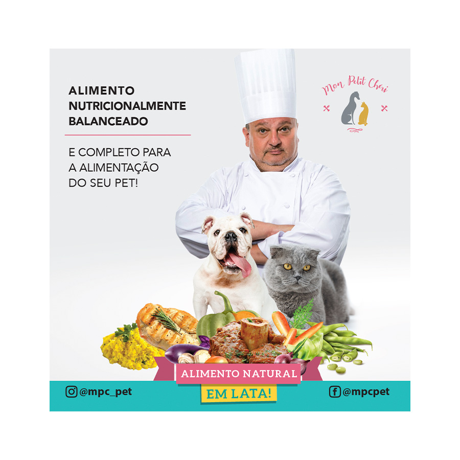 Ração Úmida Mon Petit Cheri Poulet Sabor da França para Gatos 120g