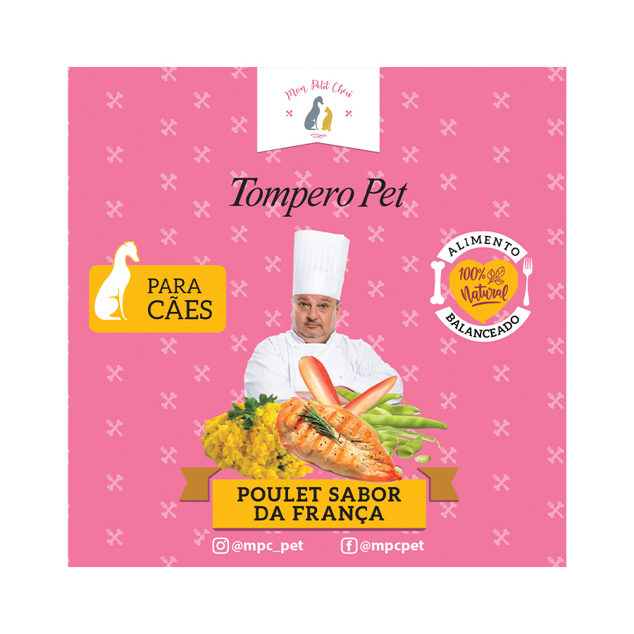 Ração Úmida Mon Petit Cheri Poulet Sabor da França para Gatos 120g
