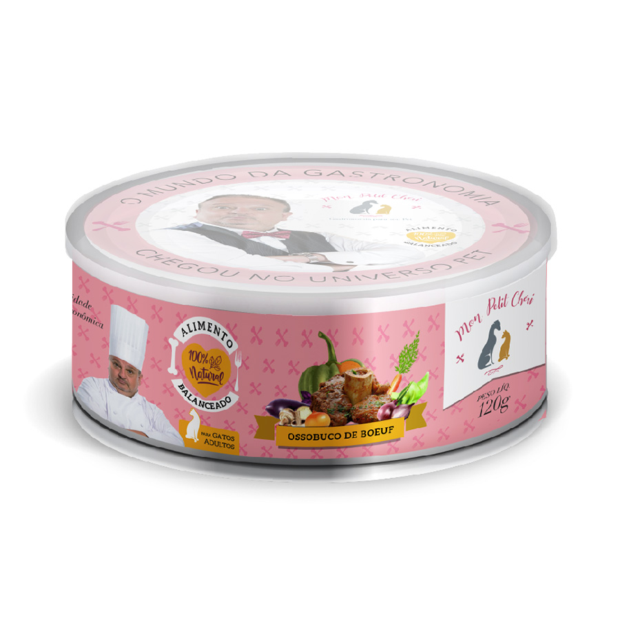 Ração Úmida Mon Petit Cheri Ossobuco de Boeuf para Gatos 120g