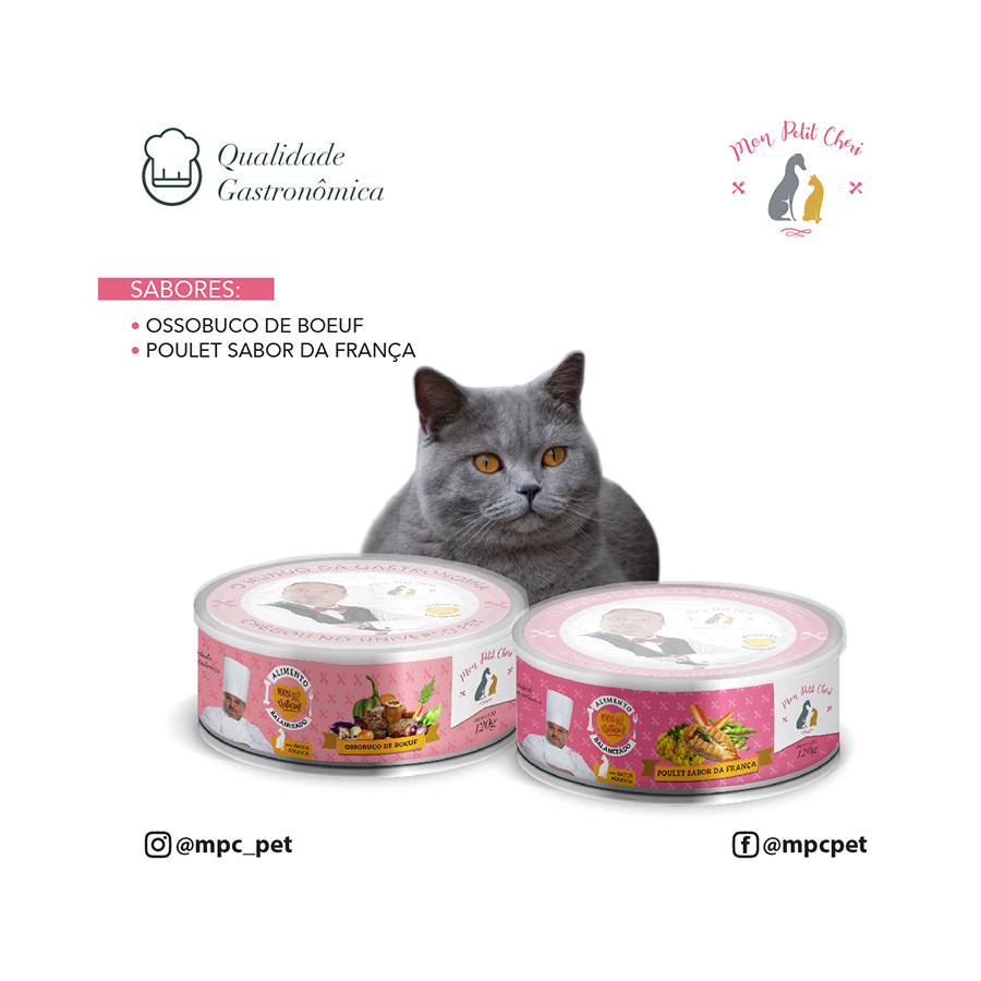 Ração Úmida Mon Petit Cheri Ossobuco de Boeuf para Gatos 120g