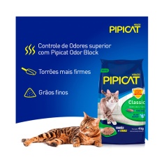 Areia Higiênica Pipicat Classic para Gatos