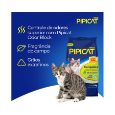 Pipicat Campestre Areia Higiênica para Gatos - 4kg