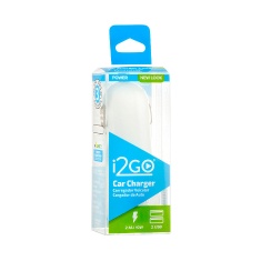 Carregador Veicular I2GO com 2 Saídas USB Branco