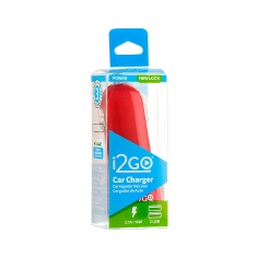 Carregador Veicular I2GO com 2 Saídas USB Vermelho