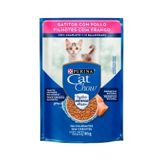 Ração Úmida Cat Chow para Gatos Filhotes Sabor Frango 85g