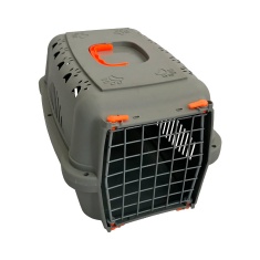 Caixa de Transporte DuraPets Laranja com Porta de Aço para Cães e Gatos